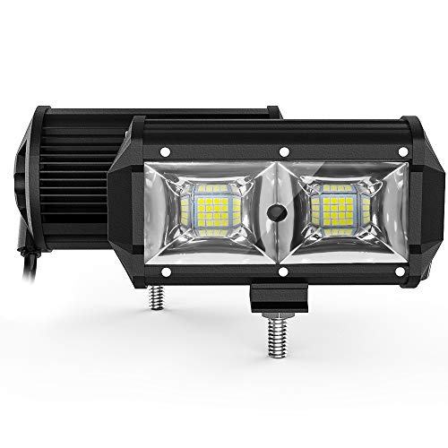 KALYSKY LED Pods 2PCS 5 inch 96W LED Light Bar, 18000LM Spot Flood Combo Offroad Lights Bar Beam Led Work Lights for Trucks Off-Road SUV Tractor Rv ATV UTV Boat Lighting