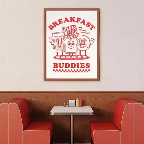 Poster cuisine happy face et toile murale café pour coin repas