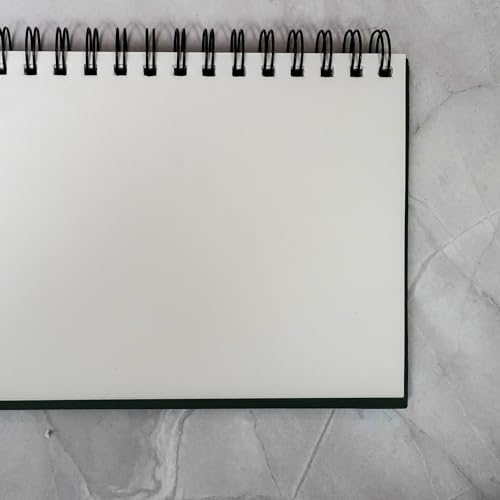 Image of NOTEHOUSE A5 Portrait Spiral Sketchbook (14x21 cm) | 96 Unruled White Thick Pages | Professional Drawing Notebook | Green Hard Cover Art Book for Artists & Students