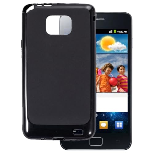 OAGELIM Funda Compatible con Samsung Galaxy S2 i9100 Case Antigolpes con Cubierta Protectora Flexible de TPU Suave y Resistencia a Arañazos con Protección (Negro)