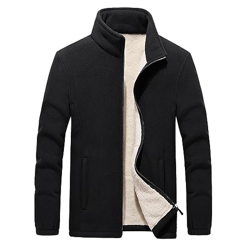 Veste de sport sherpa pour hommes avec cardigan zippé doublé polaire