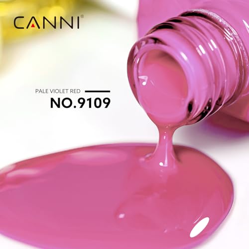 Image of CANNI Red Pink Gel Nail Polish, 1Pcs Red Gel Polish Baby Pink Color Nail Polish High Gloss Soak Off U V Nail Manicure Salon DIY