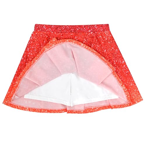 Image of Sunny Fashion Girls 2 Piece Top Tank Gradient Orange Skirt Sparkle Show Music