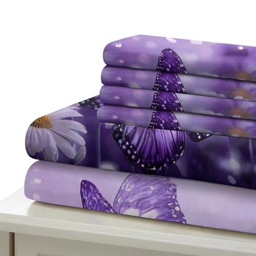 Housse de couette 135x200 violette confortable pour sommeil réparateur
