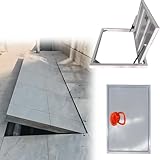 Schachtabdeckung Bündige, Nahtlose Bodenluke, Große, Eingelassene Kellertür, Unsichtbare Zugangsklappe Kriechkeller Hausrenovierung/Schutzraum, Diskrete Kellereingangstür(LXW 56X29IN/1420X740mm)