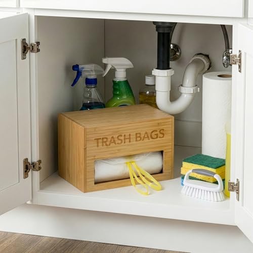 Support pour sac poubelle en acier durable au design épuré moderne