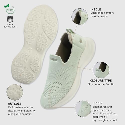 Image of Neeman's Knit Lite Slip Ons for Women | Lightweight Breathable Knit Slip-On Sneakers | Cushioned EVA Sole | Soft Stretch Upper | Comfortable Casual, Office & Walking Shoes