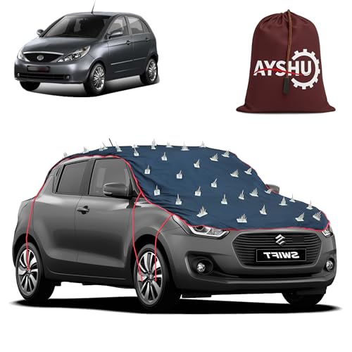 Image of AYSHU Water-Resistant Spike Car Cover for Tata Indica Vista - Protects from Dogs, Monkeys, Dust, Sunlight & UV - Full Roof Universal Fit