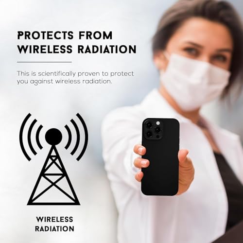 Coque anti-rayonnement iPhone 16 Pro Max en silicone liquide Shungite protégeant jusqu'à 99%