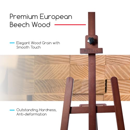 Image of MEEDEN Art Wooden Easel Stand: Solid Beechwood, Can Hold Canvas up to 43 inch