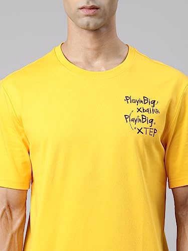 Image of XTEP Playing Big XBALL Series, Enhanced Sports Performance, Crew Neck, Loose Fit, Superior Comfort, Cotton + Polyester, Short Sleeve, Basketball T-Shirt for Men