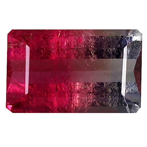 Tourmaline pastèque de 1.24 ct en vrac, pierre octogone 8x5mm brute du Mozambique non traitée