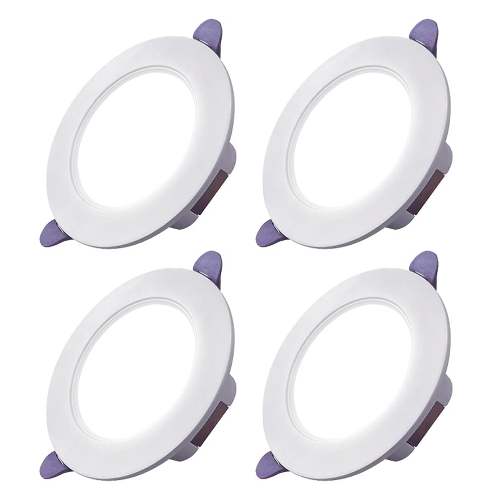 GTHTUHFD 4Pack 2.5 Inch - 8 Inch Retrofit Recessed Ceiling Light Round Panel Light White Finish Downlight Cri90, Ceiling Baffle Trim,Flush Mount Ceiling Lights 7-36W,12w-4000k