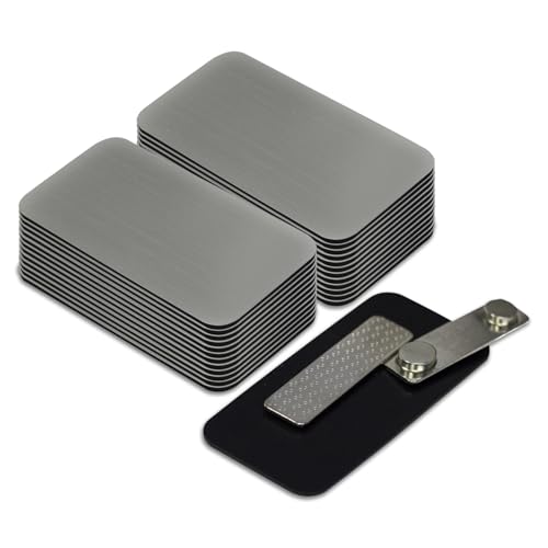 Brushed Silver Name Tag Blanks – 25 Pack, 1.5