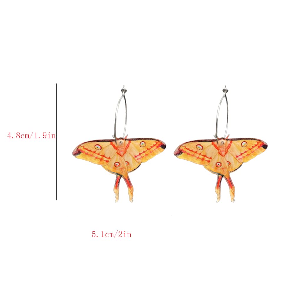 Moth Butterfly Earrings.Punk Insect Drop Earrings Color Acrylic Moth Wing Earrings Statement Black Earrings Party Jewelry for Women