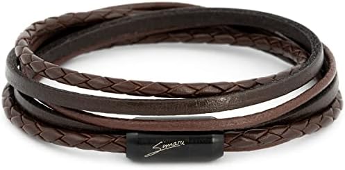 Braccialetto Moda Maschile Nero Braccialetto Uomo In Pelle PU Intrecciato - Design Avvolgente, Chiusura Con Fibbia, Regalo Moda UK Braccialetto Stackable In Pelle PU - Foto 3