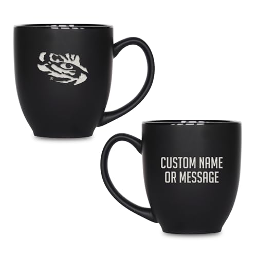Image of Rico Industries NCAA Primary 15-Oz Personalized Matte Black Bistro Mug - for Hot or Cold Drinks