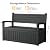 WTFGO 80 Gallon Lockable Deck Bench with Storage, Resin Stripes Outdoor Storage Box, Waterproof Outdoor Porch Bench for Cushions Garden Tools, and Pool Supplies, Black