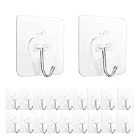 Odzeni Self-Adhesive Apple Design Seamless Plastic Waterproof Non-Drilling Wall Mounted Hook Hanger Ideal for Hanging Robe/Coat/Towel and Keys - Transparent (Pack of 10)