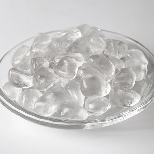 Image of Clear Quartz Healing Crystal Stone Set - Natural & Polished Stones for Healing, Meditation, Reiki, Chakra, Crafting & Decoration (0.6 inches)