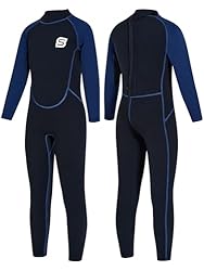 Summshall Traje de neopreno de 2,5 mm para niños |...: Cálido y cómodo: este traje de neopreno para niños está hecho de neopreno de alta calidad de 2,5 mm de grosor, retiene el calor corporal y mantiene a los niños calientes incluso en aguas frías, ideal para sesiones de natación prolongadas, aventuras d...