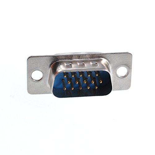 10 piezas conector VGA macho tipo soldadura 15 pines miniatura 2