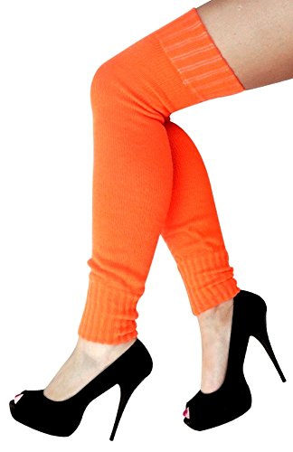 krautwear® Damen Beinwärmer Stulpen Legwarmers Overknees gestrickte Strümpfe ca. 70cm 80er Jahre 1980er Jahre (orange) Cover