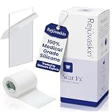 Rejuvaskin Scar Fx Silicone Sheeting, 4 Inch x 8 Inches Silicone Tape for Large Surgical Scars, 1 Sheet, Soften, Flatten & Reduce the Appearance of Scars