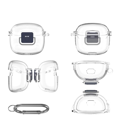 For JBL Tune Flex 2用 ワイヤレスイヤホンケース TPUケースカバー ソフト保護ケース 落下防止 紛失防止 耐衝撃 全面保護 防水 防塵 軽量 ヘッドホンケース プロテクション カバー アクセサリー (透明)