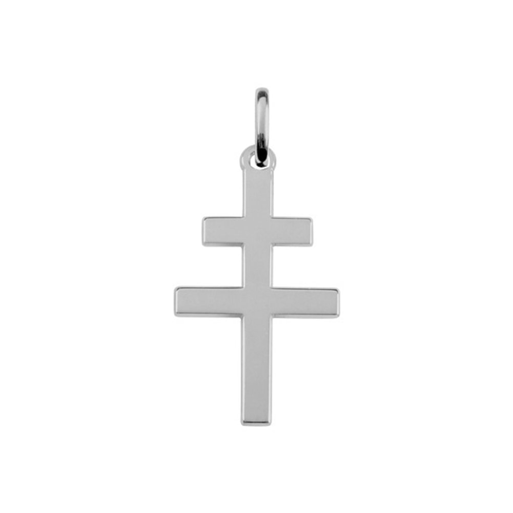 Pendentif Croix de Lorraine Argent 925‰ rhodié + écrin (Offert) + Certificat d'Authenticité Argent 925‰