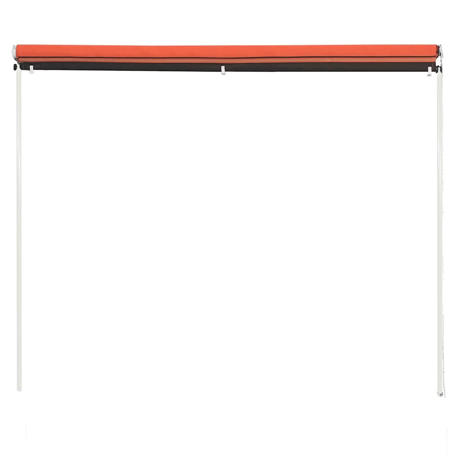Wysuwana markiza na balkon, bez wiercenia, z korbą ręczną, aluminiowa markiza odporna na promieniowanie UV, z regulacją wysokości i wodą, 200 x 150 cm, pomarańczowa i brązowa, ochrona przed