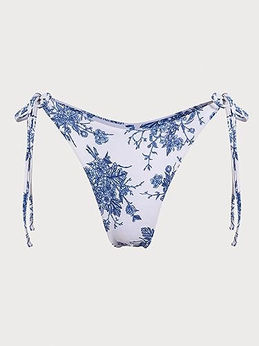 Women's Ribbed Tie Reversible Bikini Bottom Adjustable Hipster Full & High Cut Swimsuit3