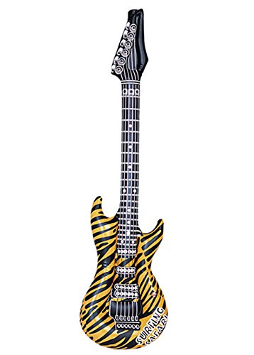 Magic Box 1980s Rock Star Tiger Print Inflatable Guitar
