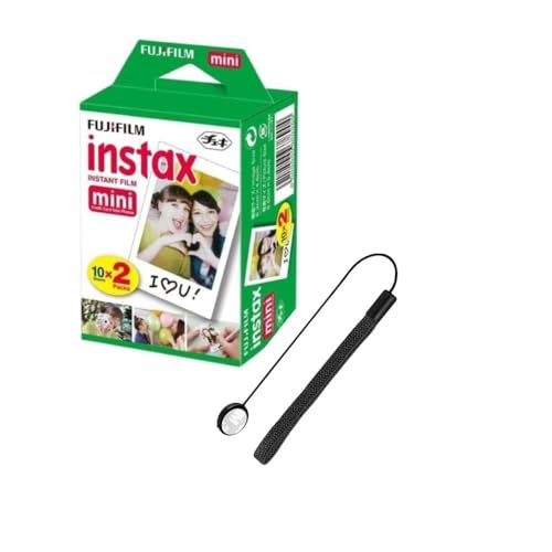 Image of Fujifilm Instax Mini Instant Film for Mini Cameras, White, Credit Card Sized with Free Bonus Cap Keeper - (1 x Twin Pack)