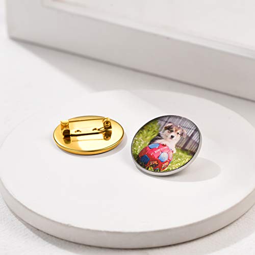 Image of U7 Brooches Jewelry for Women Men, Stainless Steel 18K Gold Plated Classic Feather /Flower /Tree of Life /Custom Photo /Breast Cancer Awareness Pink Ribbion Brooches and Pins for Wedding Dress or Party