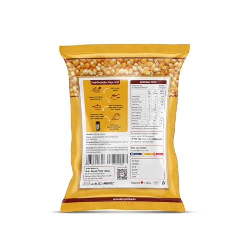 Image of Desire Popcorn Kernel Seeds, 500g | Jumbo Makkai Popcorn Kernels | Imported, High Expansion, A Grade for Gourmet Popcorn