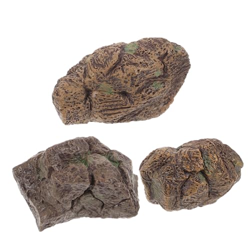 TINEASUR 3piezas Decoración Macetas De Piedra Miniaturas De Adornos De Roca para Jardines y Paisajismo Guijarros De Colores para Plantas Macetas