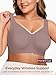 Yisfo Wireless Bras for Women, B–D Cups, Everyday Light Support, W-Shaped Jelly Support, Side-Smoothing U-Back, Wide Straps (Grey,L)