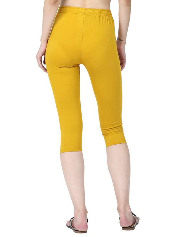 Image of Robinbosky Premium Stretchable Cotton Capri Legging for Women | Suitable for Formal wear & Casual wear | High-End Elastic Makes. The Leggings Squat Proof and Durable for Travel, Yoga, & Workout.