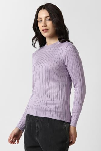 Image of Van Heusen Women's Round Neck Solid Knit Top|Full Sleeve Casual winterwear