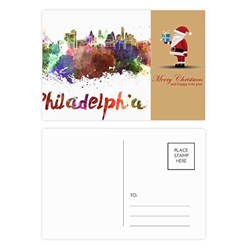 Cartes aquarelle Philadelphie et Père Noël édition de luxe