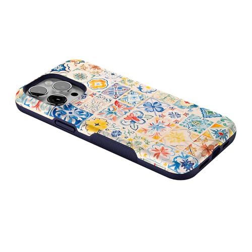 Coque iPhone 14 Pro Max compatible MagSafe Casely carreaux toscans antichoc