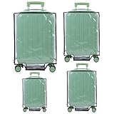 wutfuooo 4 Pieces Clear Luggage Cover PVC Suitcase Protector Waterproof Cover for Luggage Spinner Wheels Suitcase (20 Inches, 24 Inches, 28 Inches, 30 Inches)