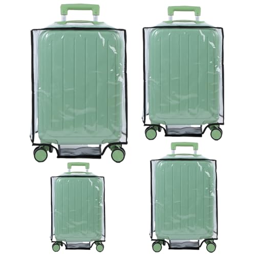 wutfuooo 4 Pieces Clear Luggage Cover PVC Suitcase Protector Waterproof Cover for Luggage Spinner Wheels Suitcase (20 Inches, 24 Inches, 28 Inches, 30 Inches)