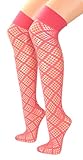 Fibrotex Damen Netz Overknee Strümpfe, Farben alle:30 koralle, Größe:One Size