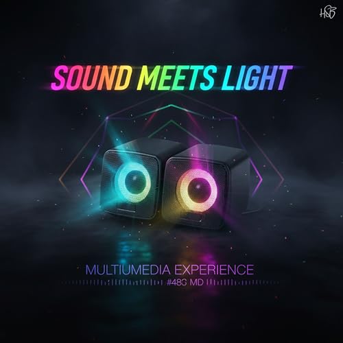 Image of Drumstone Multimedia Active Speaker | 6W Stereo Sound, LED Light, USB Powered & Plug-and-Play | Compact Desktop /Laptop Speaker for Music, Movies & Work