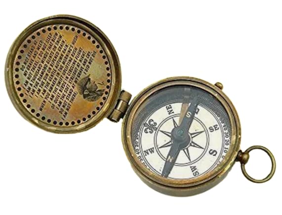Brújula de bolsillo de latón Sherlock Holmes con funda de cuero – Coleccionable de detective consultor miniatura 3