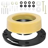 1 Set Toilet Flange with Wax Ring Replacement Kit, Extra-Thick Toilet Wax Ring Fits 3-Inch or 4-Inch Waste Lines and Works for Toilet Installation & Repair