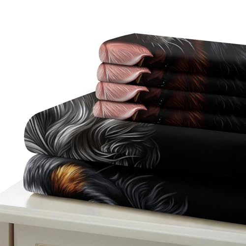Housse de couette chat du Bengale 200x200cm en microfibre 3D lit double ado - 7