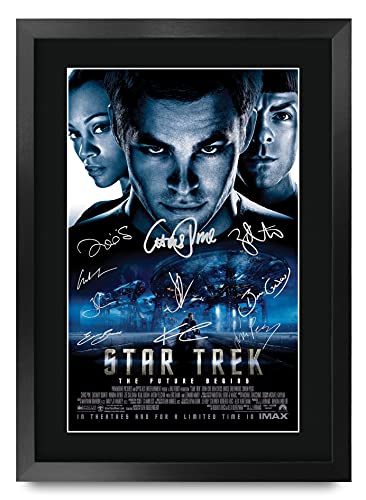 Star Trek affiche photo autographe signée sous cadre de qualité supérieure format A3